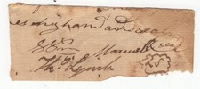 18TH CENTURY THOMAS LYNCH CLIPPED SIGNATURE-R...