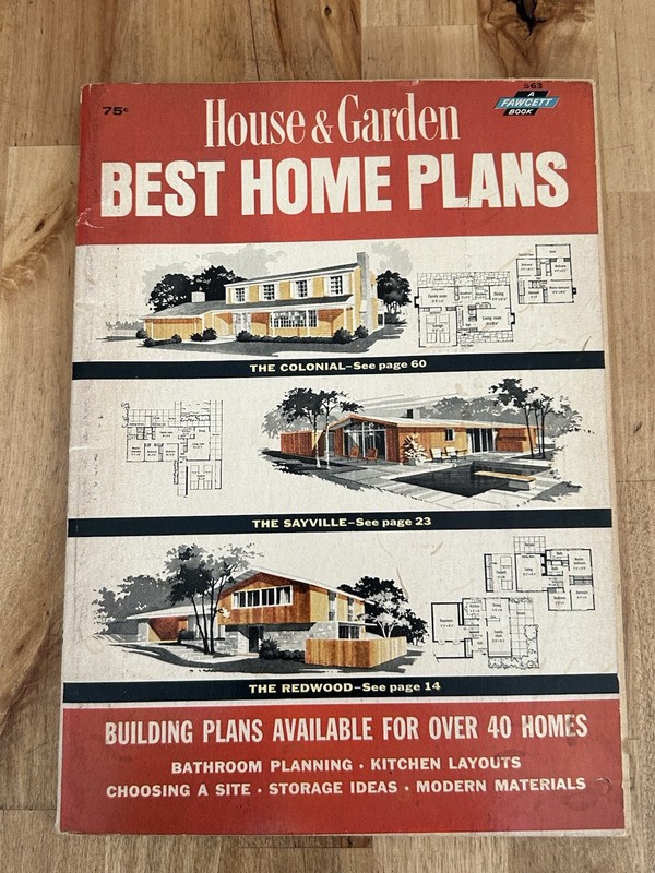 VTG MCM 1963 House & Garden BEST HOME PLANS Floor Plans 40 Homes FAWCETT BOOK