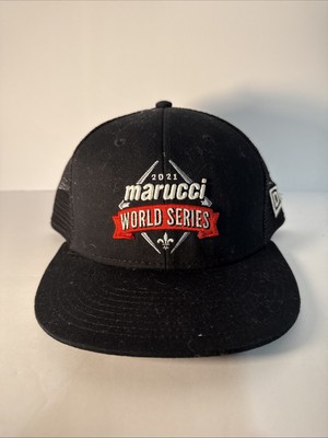 Marucci World Series 2021 Black Adjustable Snapback Mesh Trucker By Domeheadwear