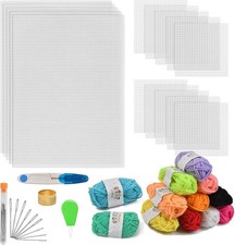 BUYGOO 39Pcs Mesh Plastic Canvas Sheets Kit Including 15 Pieces Clear Plastic...