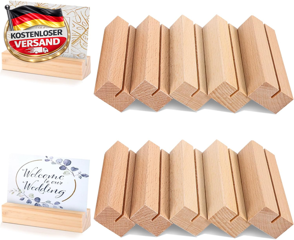 Holz-Kartenhalter 10 StüCk Tischkarten MenüKarten FotostäNder FüR Hochzeiten Par-image
