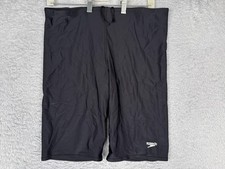 Speedo Swim Jammer Mens 38 Black PowerFLEX Eco Training Swimsuit Racing Shorts