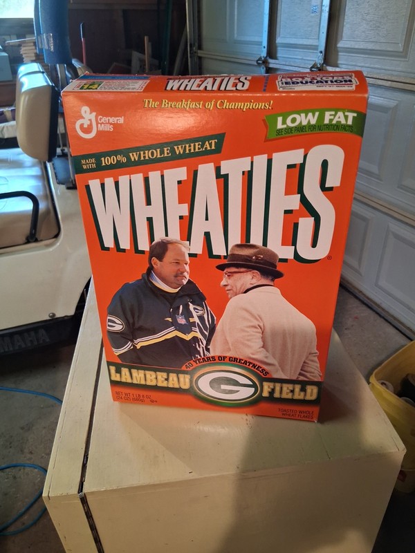 Wheaties 40 Years Of Greatness Lombardi Holmgren Box 