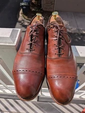 Allen Edmonds Fith Avenue Brown  Cap-Toe Oxford Leather Dress Shoe Men's 10 D