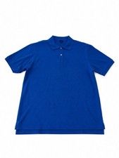 Men’s Blue Polo Shirt Size Large 42-44 Regular Short Sleeve Made in USA