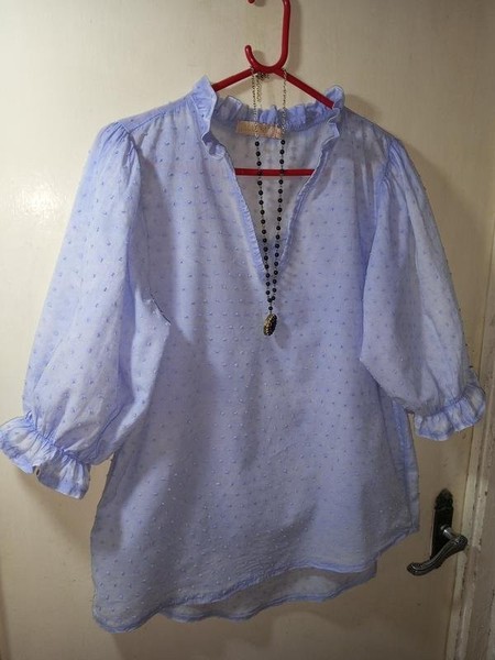 Women Ballin Shirt Blue Cotton 38 / M / 46 #5WB5