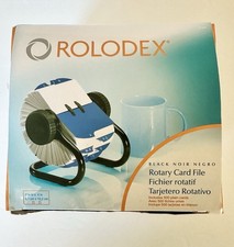 ROLODEX Rotary Card File- 500 Cards 2 1/4  x 4  A-Z Tabs Black VTG Business Desk