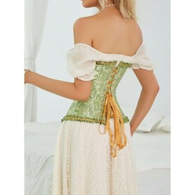 Size 6-24 Women Overbust Boned White Corset Top Burlesque Basque Push Up Costume