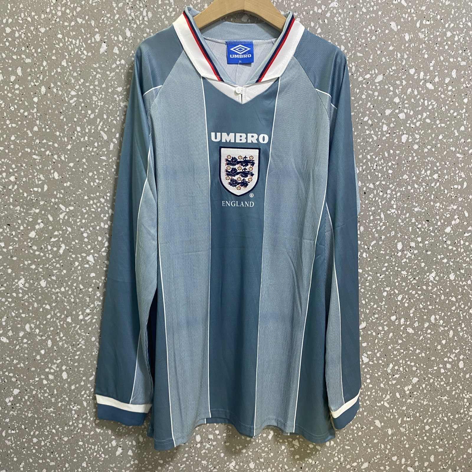 England Jersey 1996 Size XL Retro Football Vintage Away Soccer LS