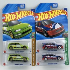 Hot Wheels Honda Civic Custom EG EF Hatchbacks VTEC AEM 2025 JDM Lot Of 4 New