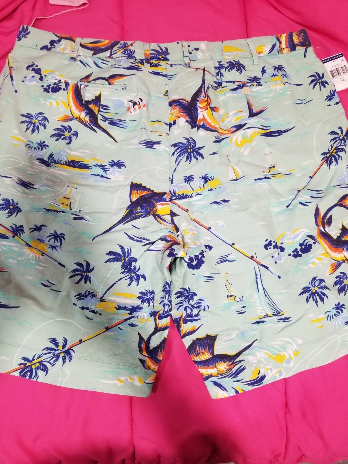 (42) POLO-RALPH LAUREN Tropical/ Hawaiian LINEN Shorts (Marlins)