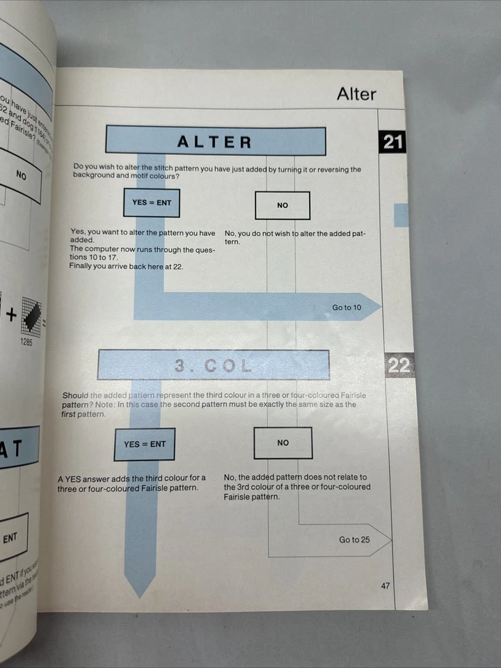 Máquina de tejer eléctrica Passap E6000 6000 manual de instrucciones INGLÉS Foto 2 de 3