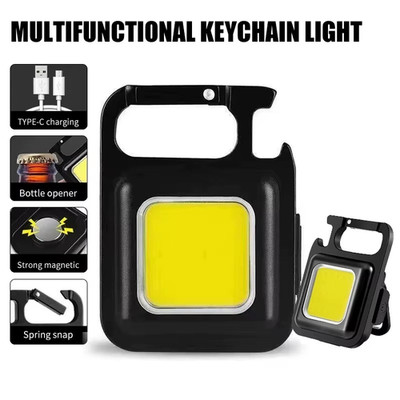 800 Lumens Mini COB Flashlights Bright Rechargeable Keychain Small Flashlight US