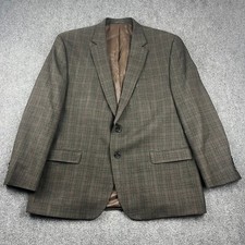 Ralph Lauren Men 48R Wool Blazer Glen Plaid Houndstooth Brown Green Sport Coat