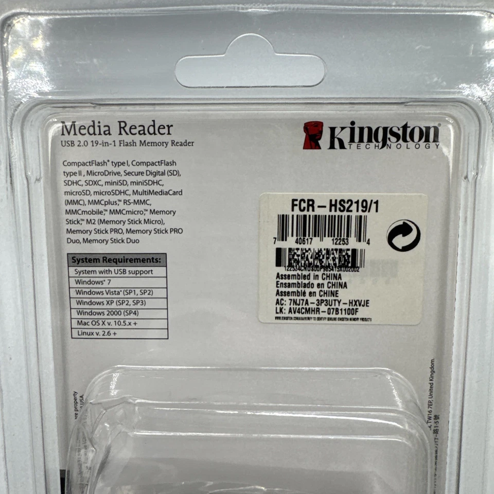 Kingston Technology USB 2.0 Flash Memory Reader 19-In-1 FCR-HS219/1 SEALED - Image 4 of 4