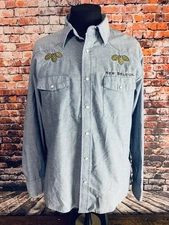 Vtg Red Kap Men's New Belgium Ranger IPA Shirt Large  Blue Pearl Snap NWOT