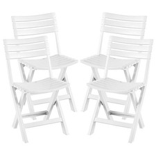 4 SEDIE BIRKI BIANCHE IN RESINA PIEGHEVOLI DA GIARDINO SALVASPAZIO
