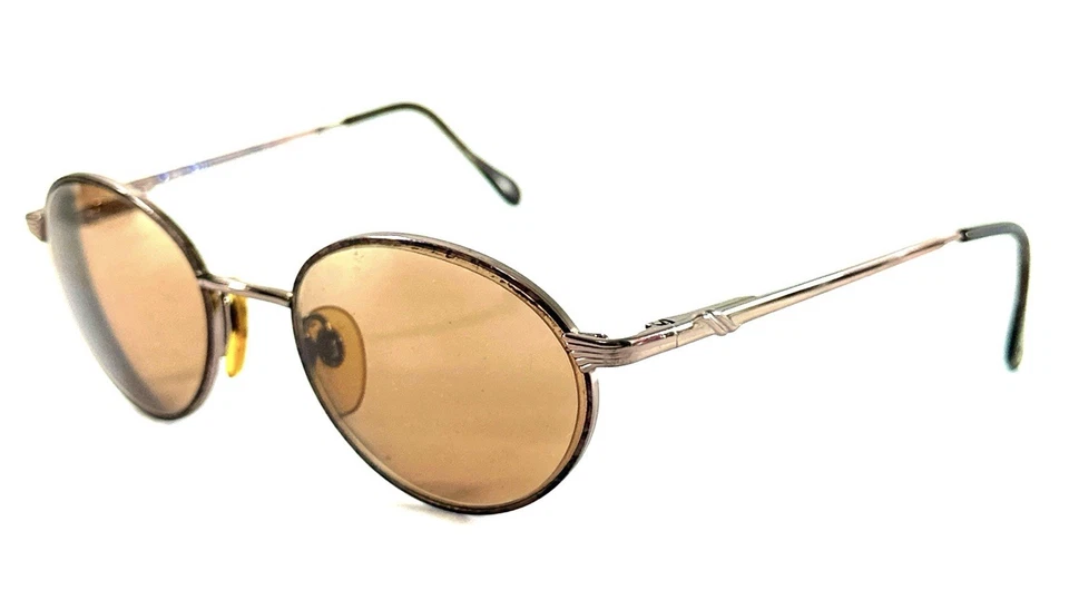 Marcos de gafas vintage Luxottica LU2207 T284 Italia 52-19-130 ovalados metal bronce Foto 3 de 4