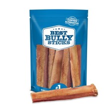 Thick 6 Inch Bully Sticks for Dogs - 5 Count Pack of 1 - Natural, Grass-Fed...