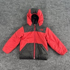 The North Face Jacket 3T Red Black Reversible Fleece Windbreaker True Or False