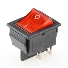 Rectangular ON-OFF, 2 Position Rocker Switch, 4 Pins, 16A 250V AC ,DPST UK stock