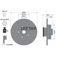 Textar 92268903 Bremsscheibe Hinterachse FüR Vauxhall Fiat Nissan Renault