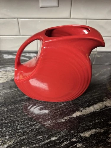 Large Homer Laughlin Fiesta Disc Pitcher In Gorgeous Scarlet 64 oz.