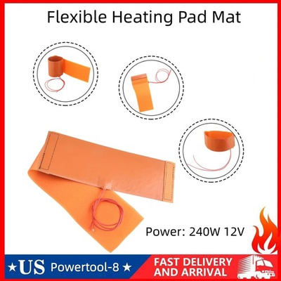 #ad Silicone Heating Pad 12V 240W Heater Film Flexible Plate 100x300mm Heater Mat $19.24