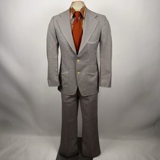 Johnny Carson Leisure Suit Mens 38 Jacket Coat 32 30 Pants Vtg 60s 70s Disco Mod