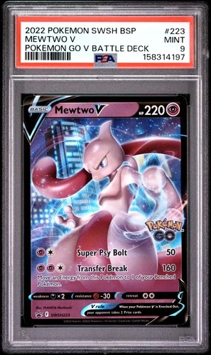 158314197 Mewtwo V 2022 Pokemon Sword & Shield Battle Deck Promo #SWSH223 PSA 9