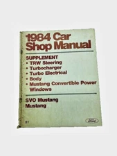 1984 Ford SVO Mustang TRW Steering Turbo Charger Car Shop Manual Supplement SKA5
