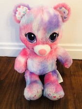 17  Build a Bear Pastel Tie Dye Pink Big Eyes Plush Hearts