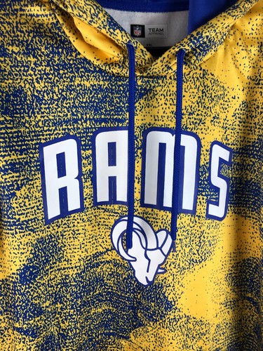 LA Rams NFL Equipo Ropa Zubaz Hombre Pullover Sudadera con Capucha Talla XXL Amarillo Azul Remolinos - Imagen 4 de 4