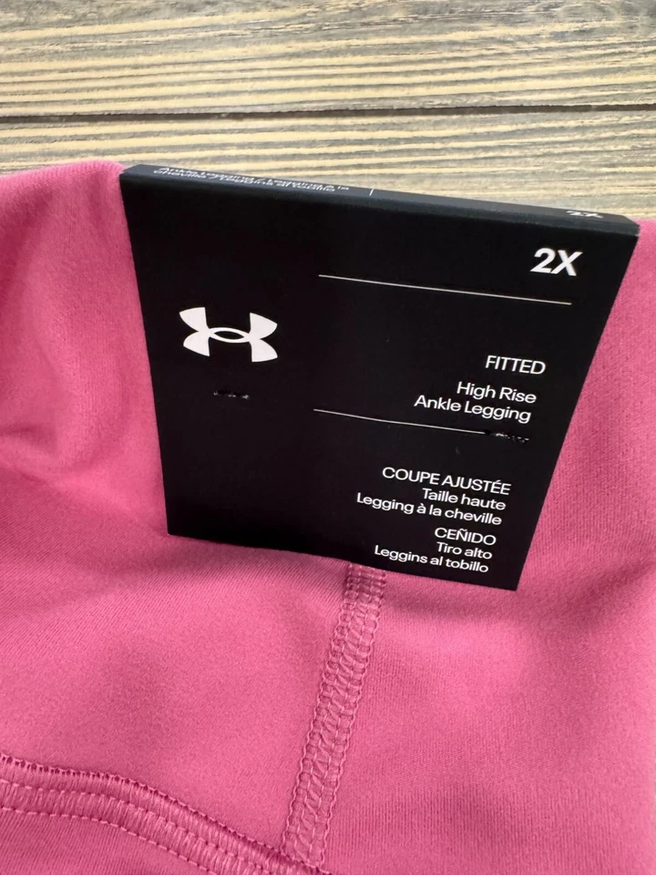 NEW Under Armour UA Motion High Rise Pink Ankle Length Leggings Womens 2X - Image 3 of 4