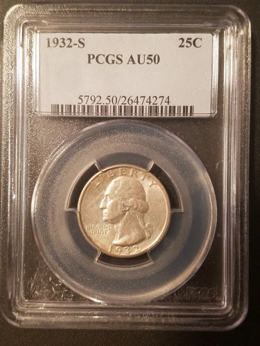 1932-S Washington Quarter * PCGS AU50 * Key Date * Mintage Of 408,000