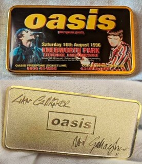 Oasis Ticket Gold Bar Signed Manchester Liam Gallagher Noel Old 2025 Concert USA