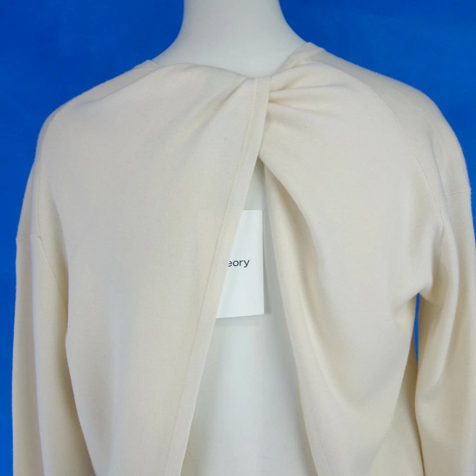 Pullover Theory 34 XS Weiß Damen Oberteil Strick Wolle Merino Lang Gürtel Neu - Bild 4 von 4