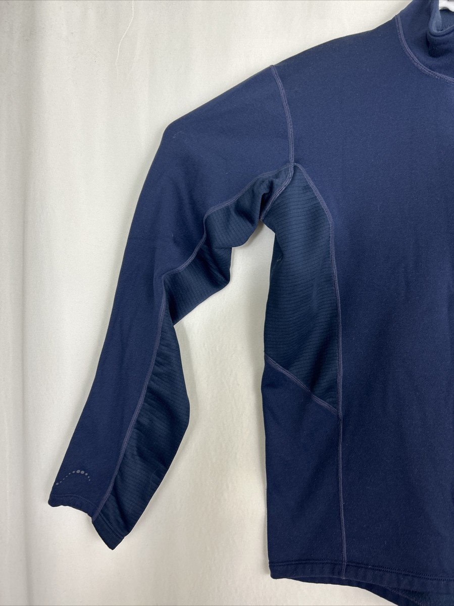 Rei Mon REI Mens Small Navy Blue 1/4 Zip Pullover Windstopper Polyester