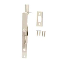 Everbilt 6 inch Satin Nickel Square Door Corner Steel Flush Bolt 13547