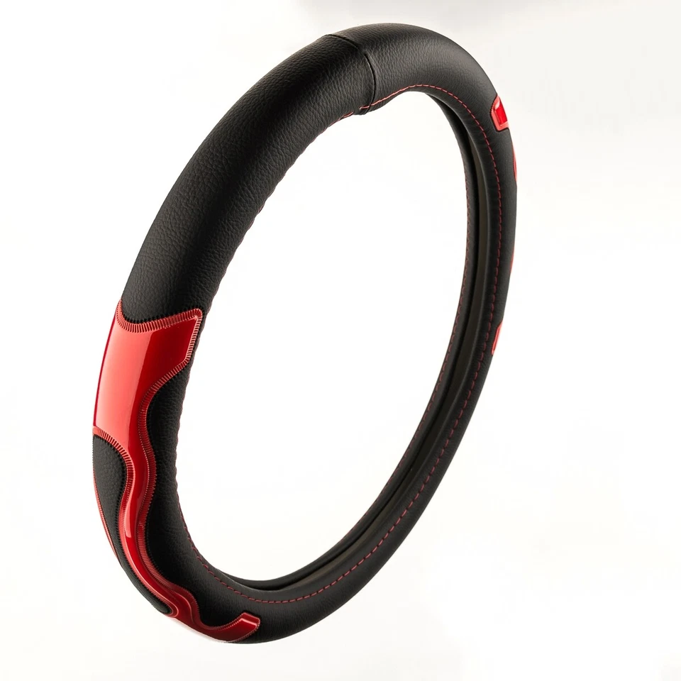 Lenkradschoner Lenkradbezug Hülle Ø 38x9 cm schwarz rot für VW Passat Lupo - Bild 2 von 4