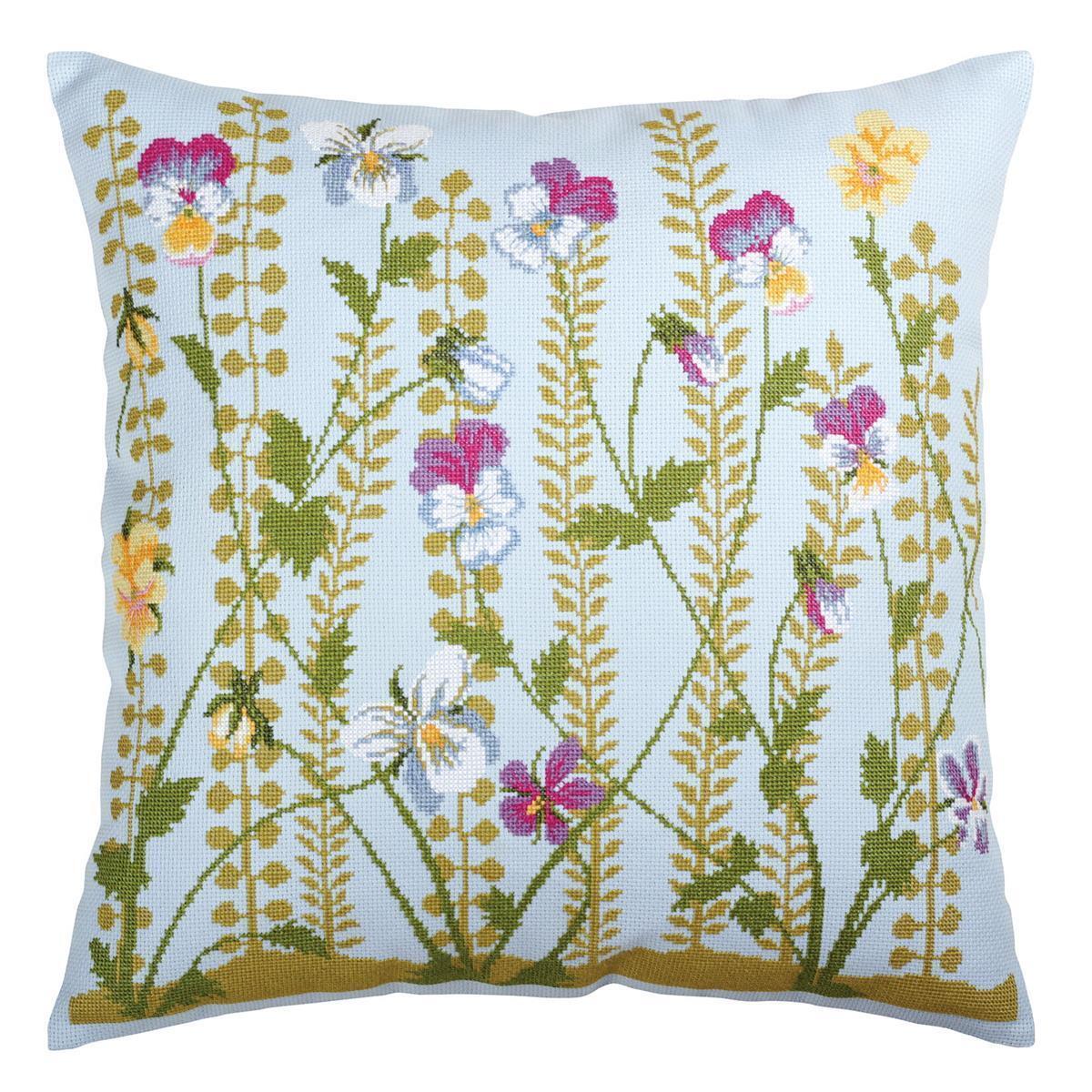 RTO counted Cross Stitch Kit cushion ""Forest violets"" CU032, 40x40 cm, DIY