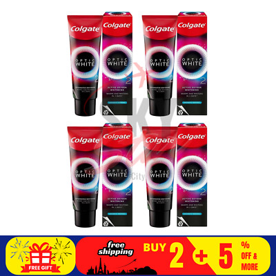 4 Packungen COLGATE Optic White O2 Active Oxygen Whitening Zahnpasta 85g