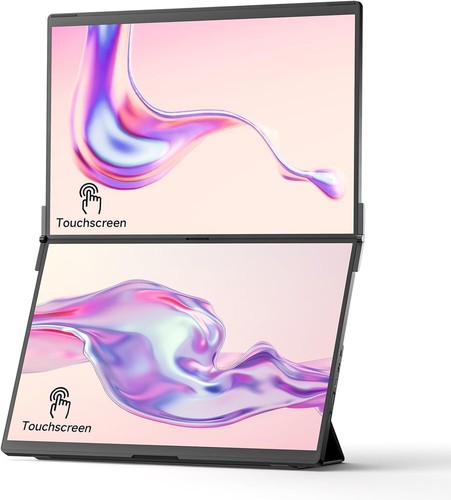 JSAUX Flipgo 16" 2.5K Dual Touchscreen Portable Monitor, Triple Laptop Touch IPS - Picture 2 of 8