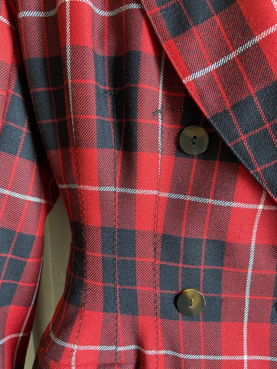 Vintage Jean-Paul Gaultier Red Tartan Hourglass Jacket & Skirt | eBay