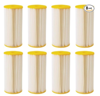 Pack Of 8 Pentair Pentek ECP50-BB Big Blue Sediment Water Filters, 10''X4.5''