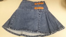 NEW Girls GAP Denim Pleated Skirt Size 5 with Bloomers - Back Elastic