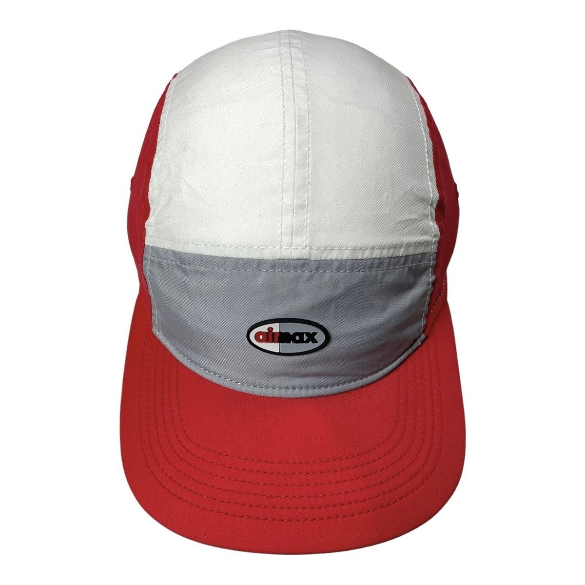 Vintage Nike Hat Cap Mens Red White Grey Neon Air Max AW84 Panel