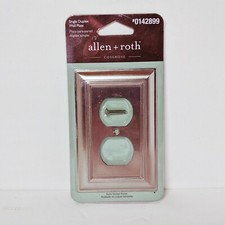 Allen  Roth Satin Nickel Single Duplex Wall Plate 0142899 NEW