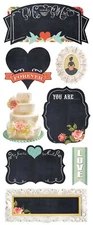 Paper House Productions VINTAGE WEDDING Chalkboard Stickers - 8 pcs
