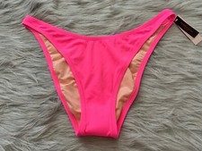 Victoria's Secret Swim Bikini Bottom Pink 58KM High Leg Brazilian Bottoms XL